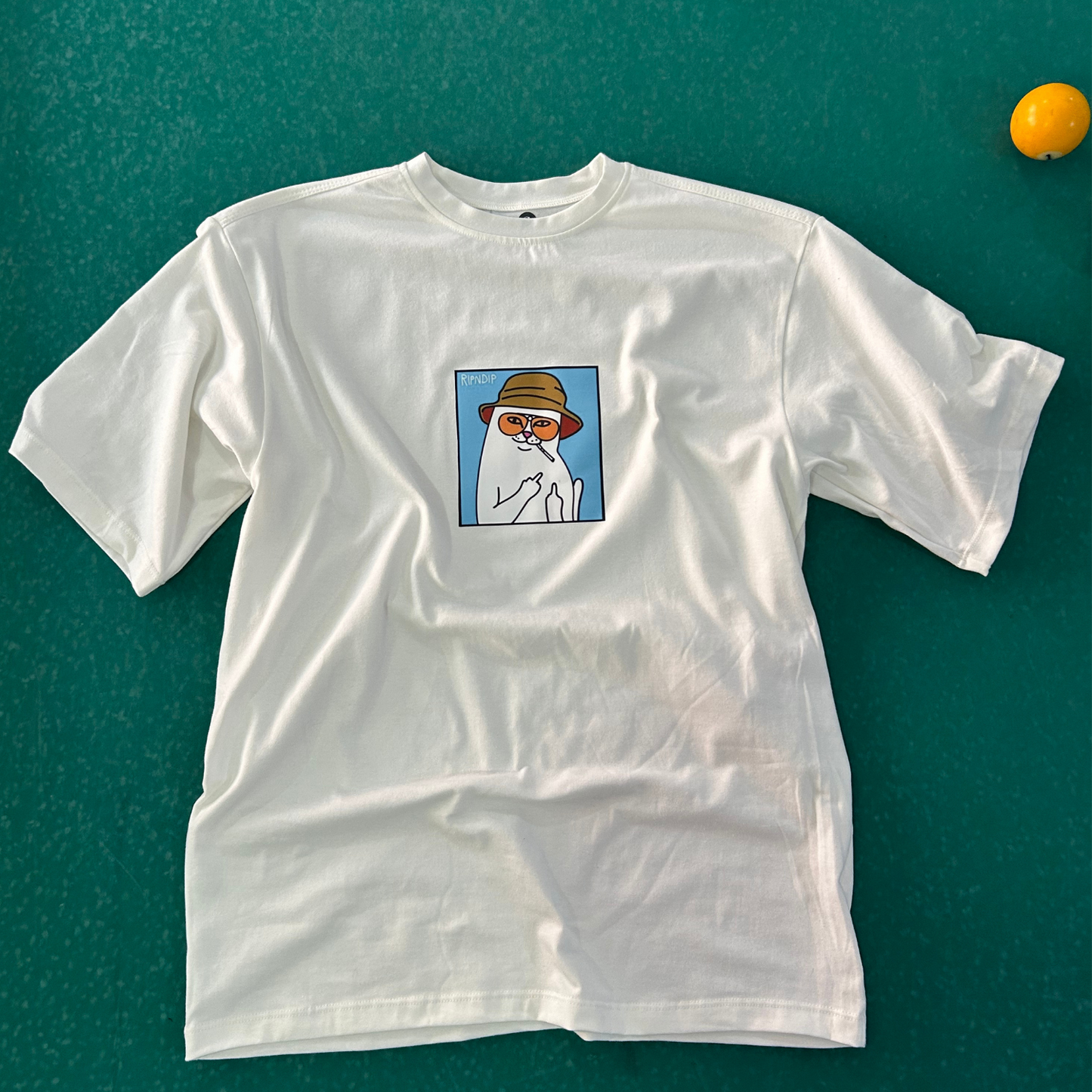 Camiseta Oversize Unisex Marfil Gato