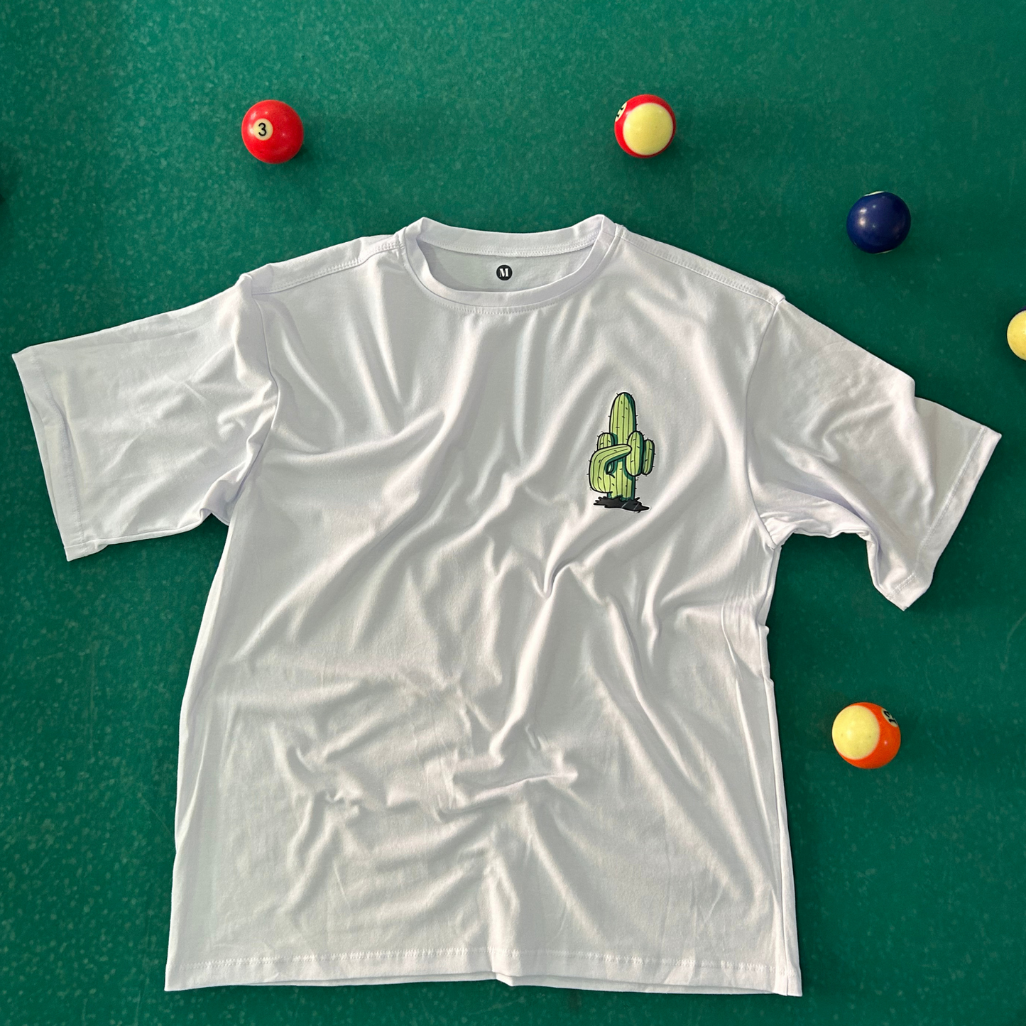 Camiseta Oversize Unisex Blanca Cactus