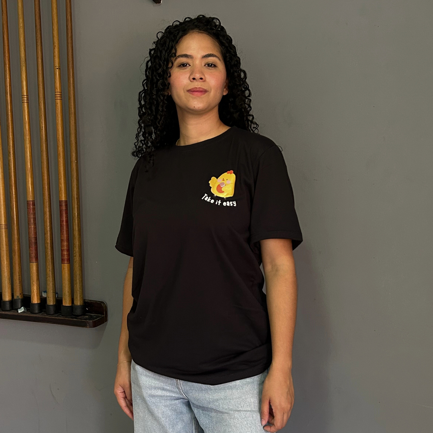 Camiseta Negra Unisex Take it Easy