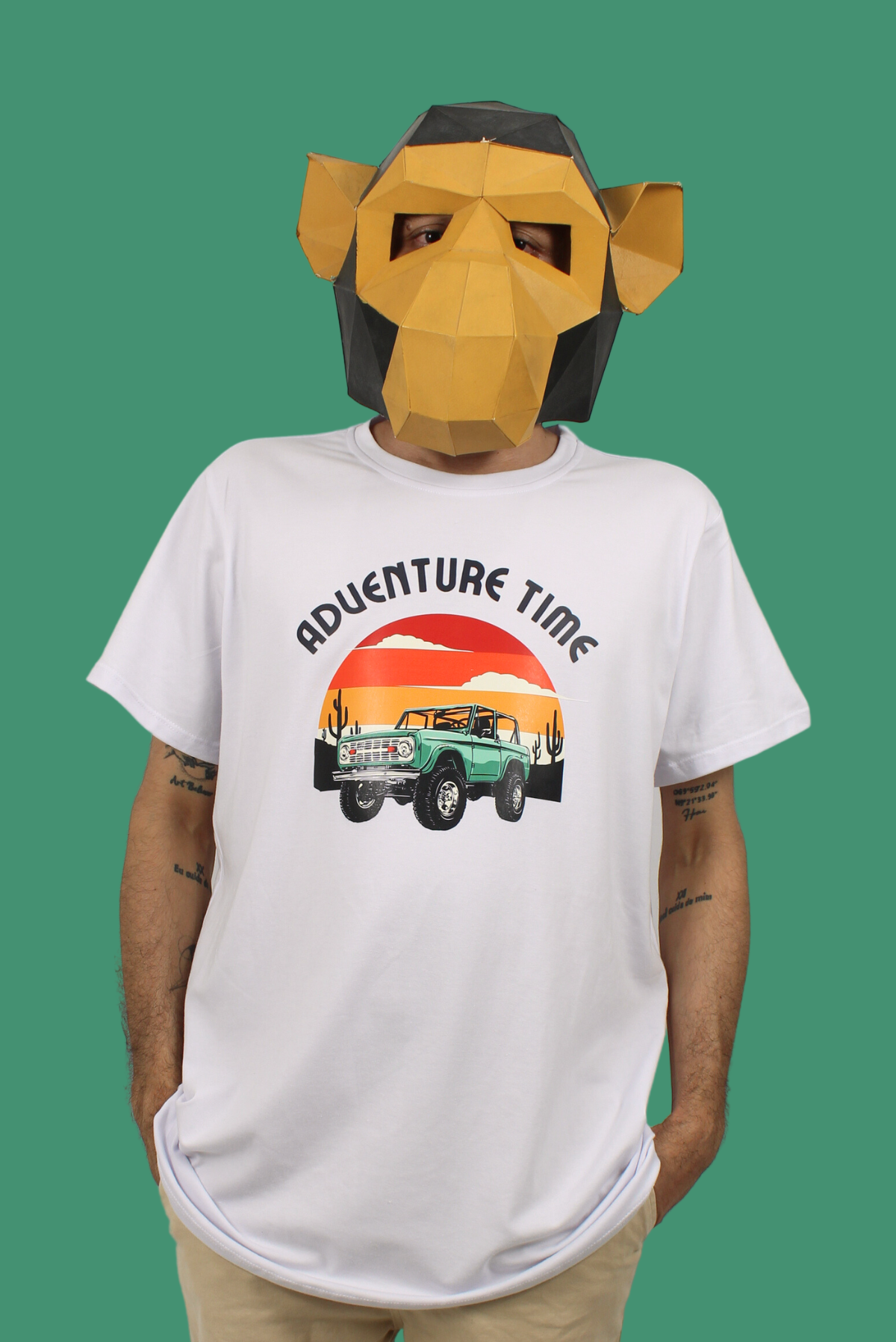 Camiseta unisex blanca carro