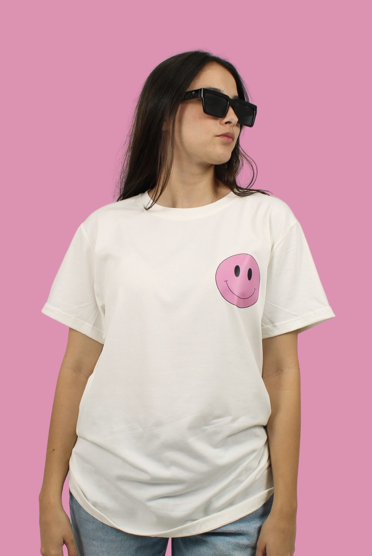 Camiseta unisex blanco hueso carita