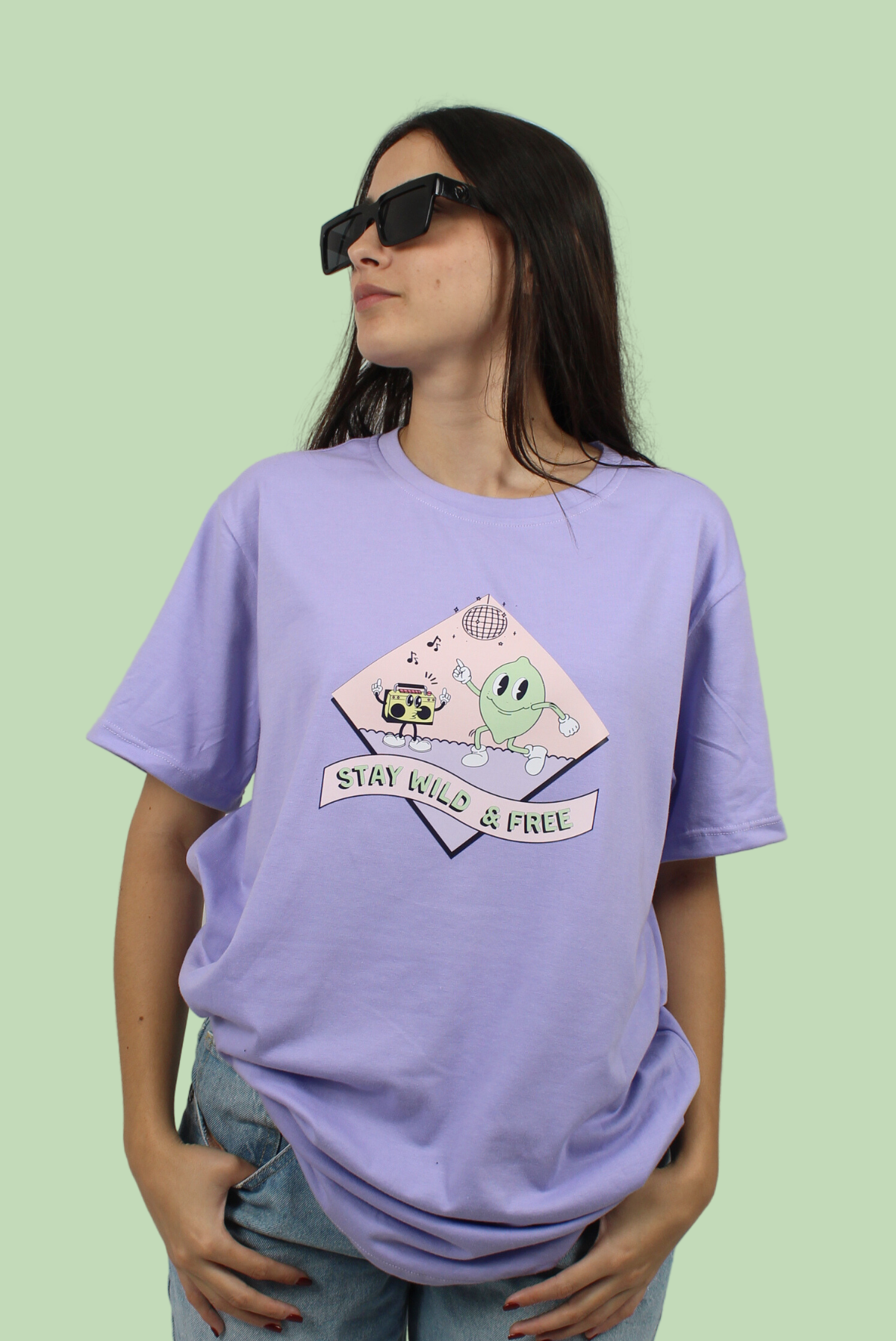 Camiseta unisex lila limón