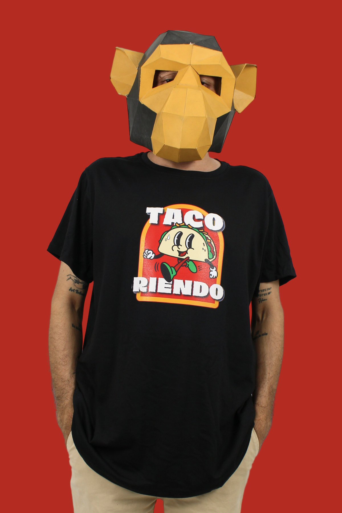 Camiseta unisex negra taco riendo