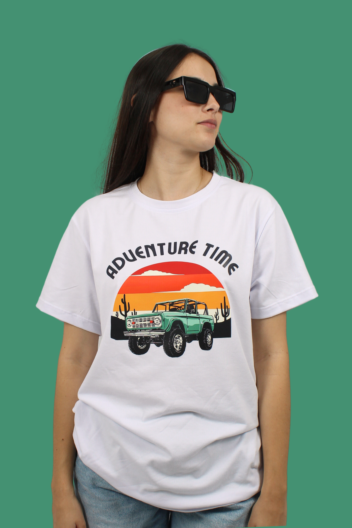 Camiseta unisex blanca carro