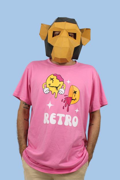 Camiseta unisex rosa retro