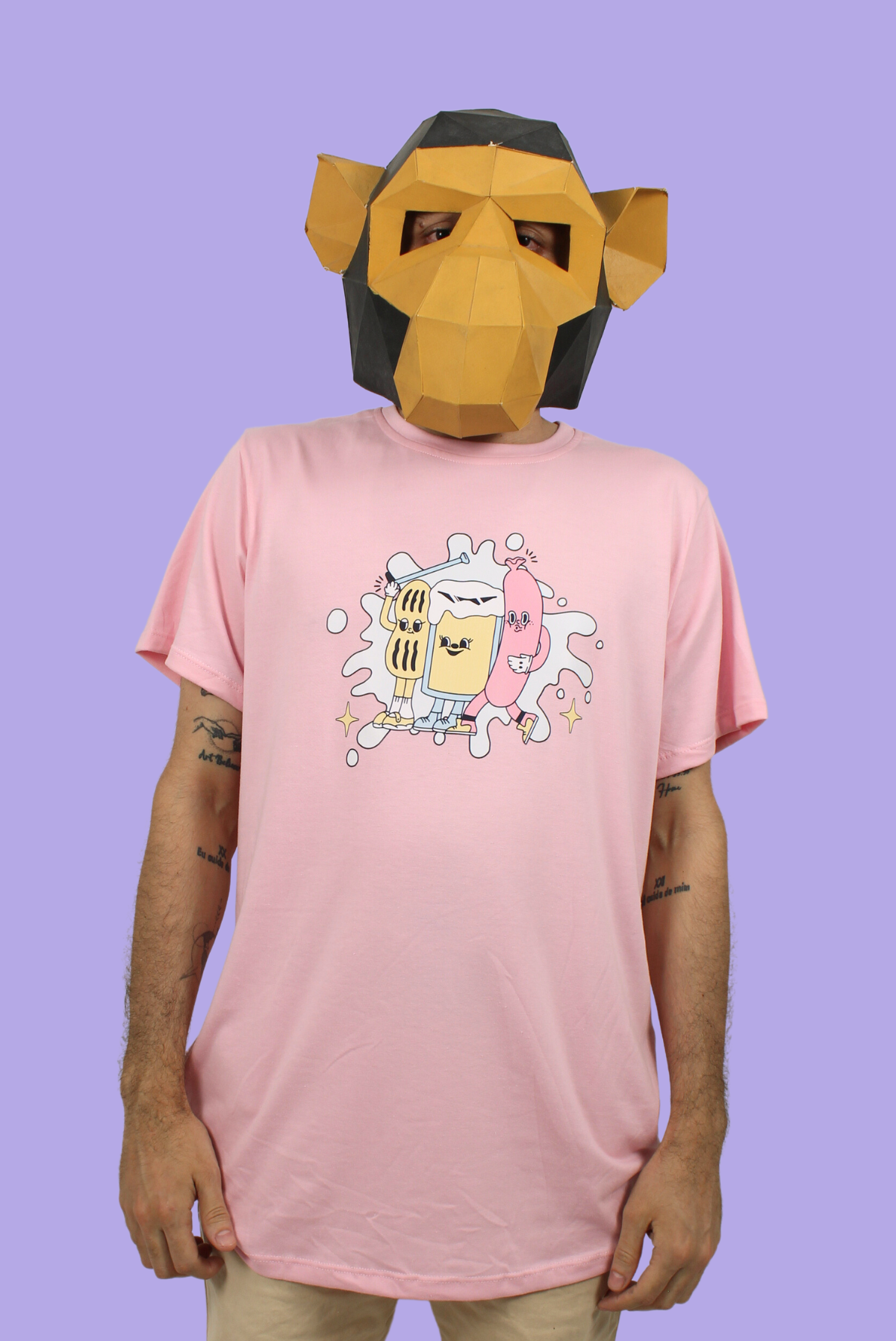 Camiseta unisex rosa salchicha