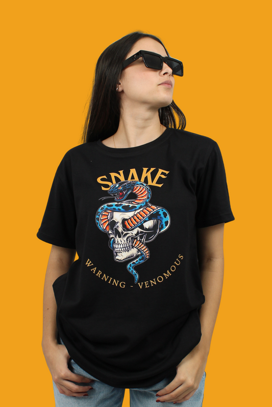 Camiseta unisex negra snake